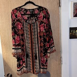 ANGIE Floral Boho Print Dress/Tunic Size M